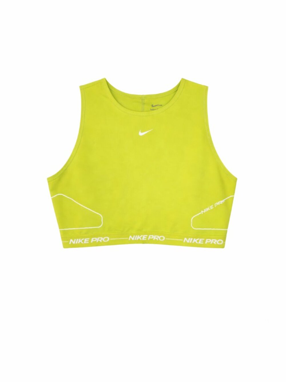 Nike Pro Lime Green Cropped Workout Tank Top, Size XXL